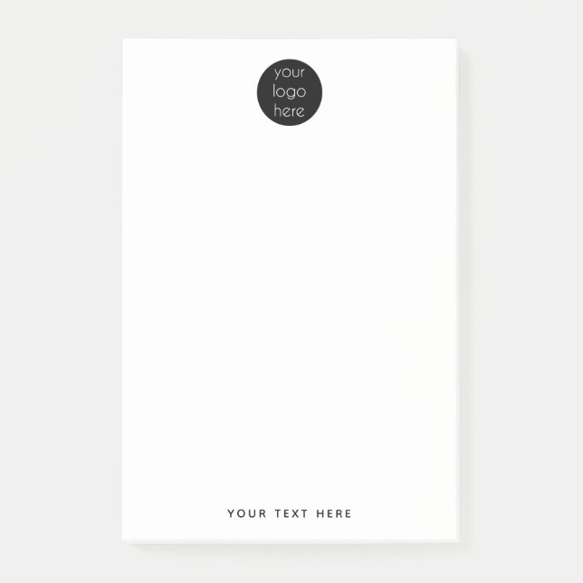Business Company Logo Custom Text Post-it Notes (Front)