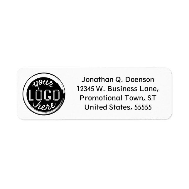 Business Company Logo Easy Custom Return Address Label (Front)