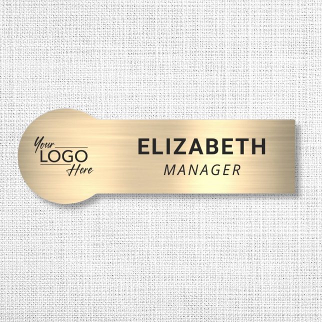Business Company Logo Gold Name Tag (Creator Uploaded)