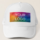 Business Company Logo Here Template Elegant White Trucker Hat<br><div class="desc">White Business Template Create Your Own Elegant Modern Add Image Logo Photo Trucker Hat.</div>