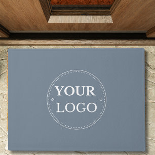 Business Company Logo Modern Branded Slate Grey Doormat