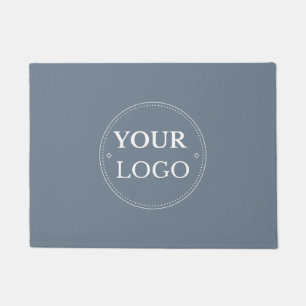 Business Company Logo Modern Branded Slate Grey Doormat