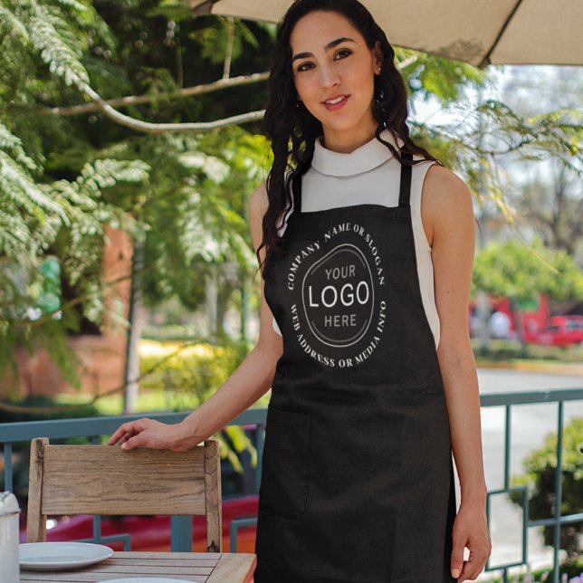 Business Company Logo or Brand Modern Professional Apron (Creator Uploaded)