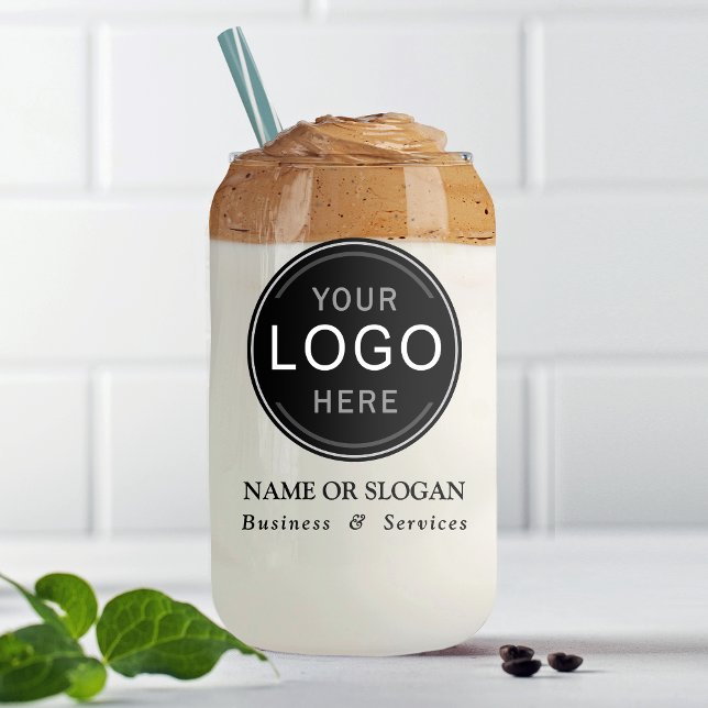 Business Company Logo or Brand Modern Professional Can Glass (Creator Uploaded)