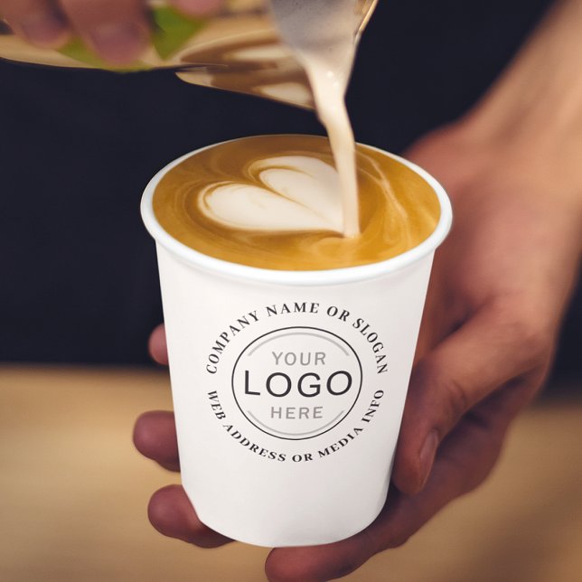 Business Company Logo or Brand Modern Professional Paper Cups (Creator Uploaded)