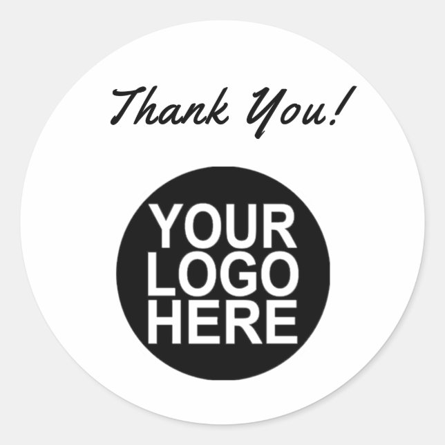 Business Company Logo Professional Classic Round Sticker (Front)