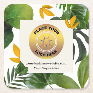 Business Company Logo Promotional Brand Custom Square Paper Coaster