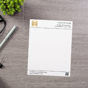 Business company logo QR code Custom Letterhead