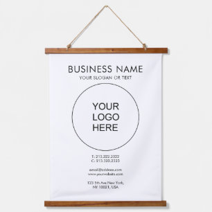 Business Company Logo Text Customisable Template Hanging Tapestry