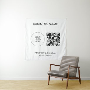 Business Company Logo Text QR Code Template Tapestry