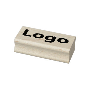 Business Company Logo Wooden Rubber Stamp