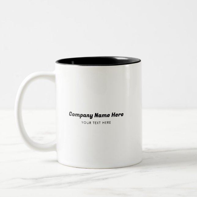 Business Company Name & Text Customer Gifts Two-Tone Coffee Mug (Left)