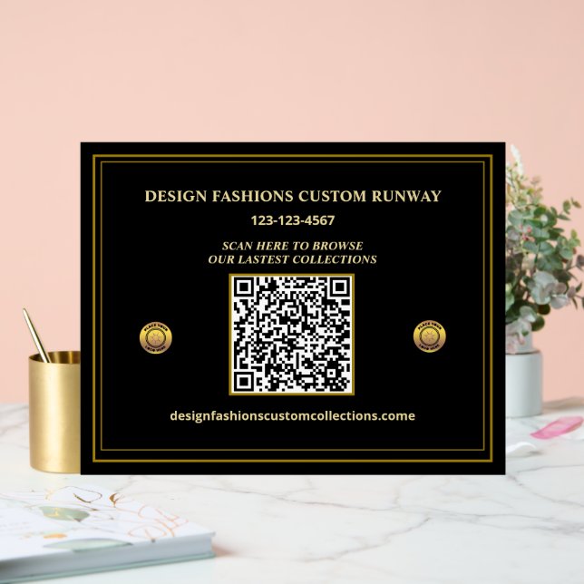 Business Company QR Code Logo Promote Acrylic Sign (Wedding)