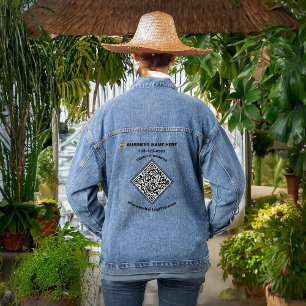 Business Company QR Code Marketing Promote Custom Denim Jacket