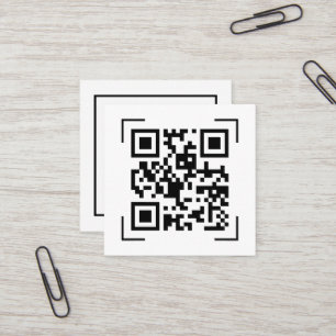 Business Company   QR Code Scan Minimalist Square Business Card