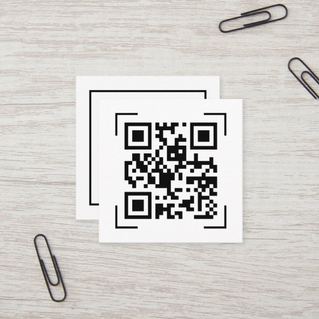 Business Company | QR Code Scan Minimalist Square Business Card (Front/Back In Situ)