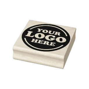 Business Company Round Logo Promo Rubber Stamp