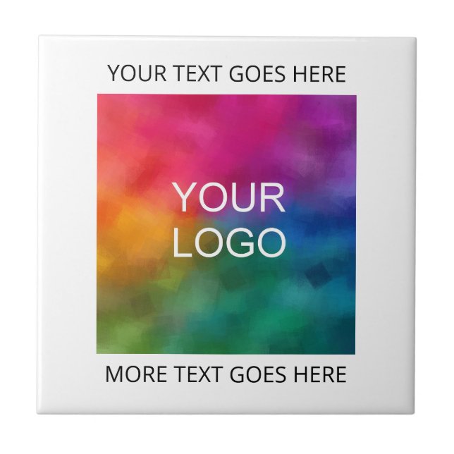 Business Company Upload Your Own Logo Here Ceramic Tile (Front)