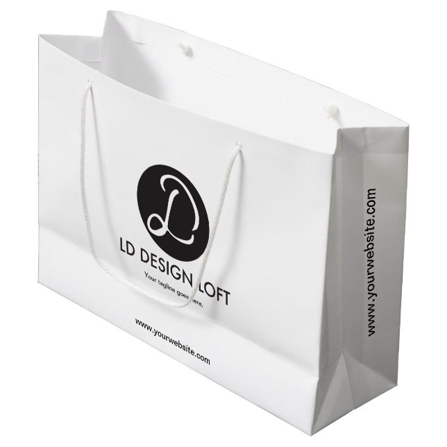 Business Company website Personalised Logo Large Gift Bag (Front Angled)
