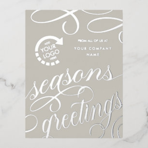 Business Company YOUR LOGO Foil Holiday Post Card