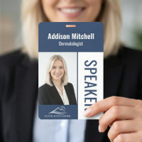 Business Conference Custom Logo Blue Photo ID