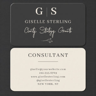 Business Consultant Black Professional Business Card