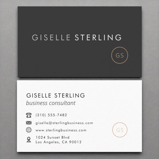 Business Consultant Minimalist Luxury Black  Business Card (Creator Uploaded)