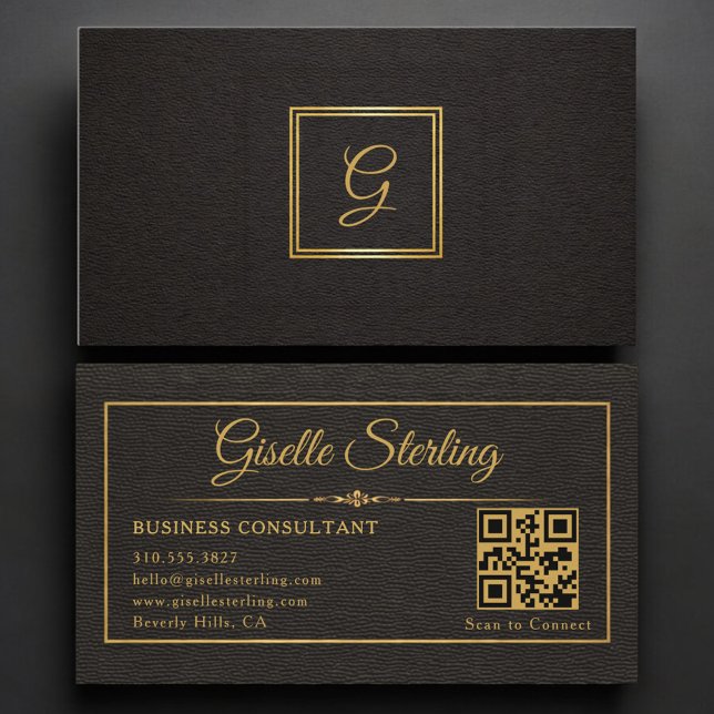 Business Consultant Monogrammed QR Code Card (Creator Uploaded)