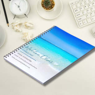 Business Contact Beachside Ocean Summer Blue  Notebook