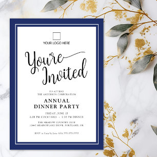 Business Corporate Annual Party Elegant Script  Invitation