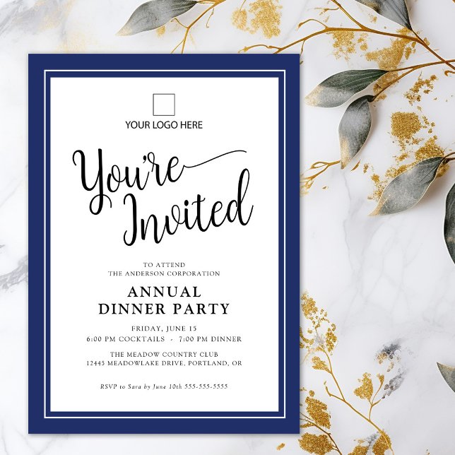 Business Corporate Annual Party Elegant Script  Invitation (Creator Uploaded)
