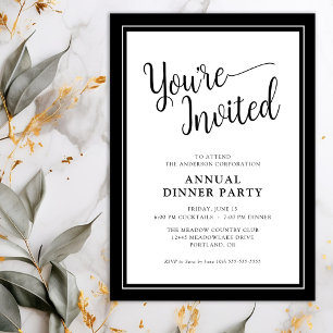 Business Corporate Annual Party Script Black Invitation
