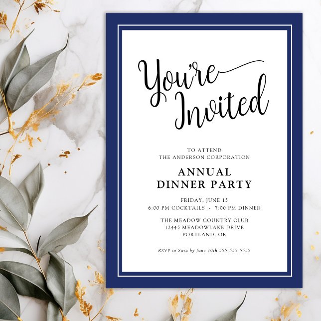 Business Corporate Annual Party Script Blue Invitation (Creator Uploaded)