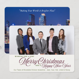 Business Corporate Christmas Holiday 2 Photo Card