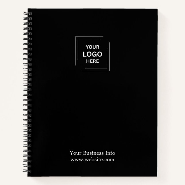 Business Corporate Company Minimalist Custom Logo Notebook (Front)