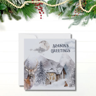 Business Corporate Elegant Winter Nature Holiday Card