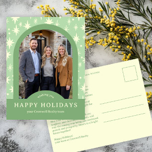 Business Corporate Holiday Stars CUSTOM Arch PHOTO Postcard