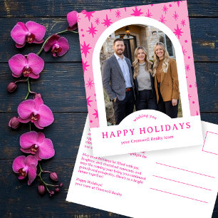 Business Corporate Holiday Stars CUSTOM Arch PHOTO Postcard