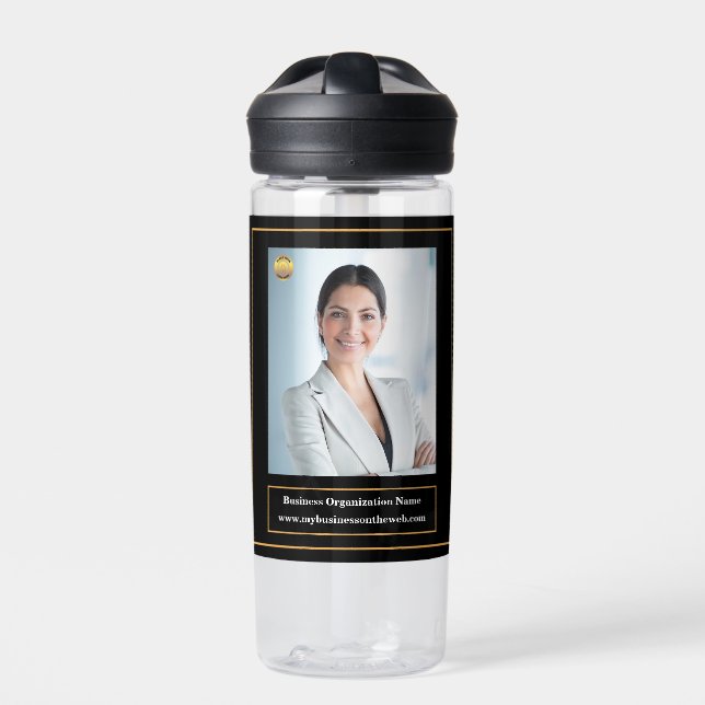 Business Corporate Logo Promotional Website Custom Water Bottle (Front)