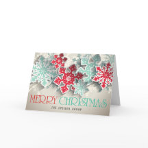 Business Corporate Snowflakes Merry Christmas Card