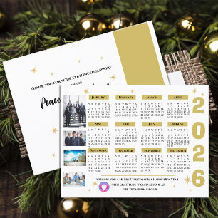 Business Corporate Stars Calendar Company Logo Holiday Postcard