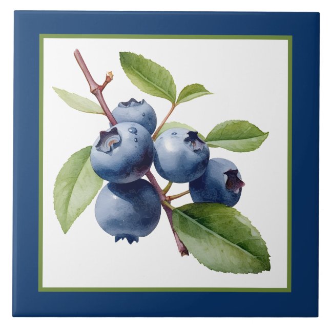 business crafting home fruit blueberry ceramic tile (Front)