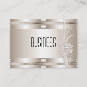 Business Cream Art Deco Floral Card
