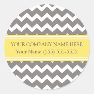 Business Custom Company Name Stickers Grey Chevron