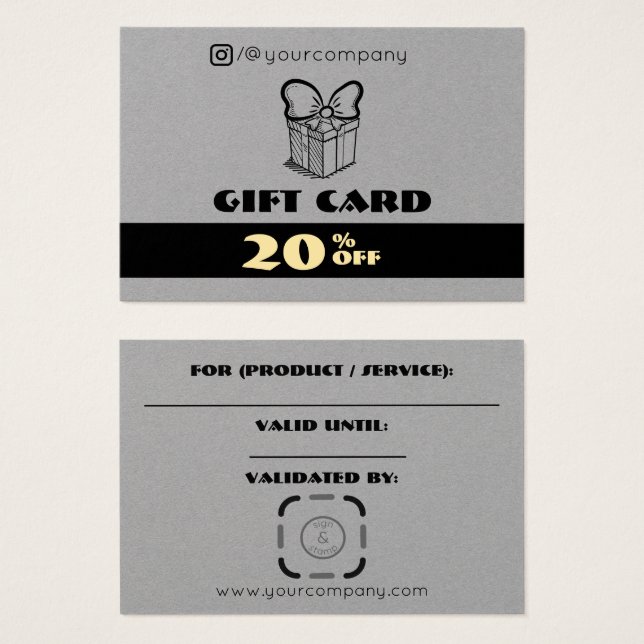 Business Custom Gift Card (Front & Back)