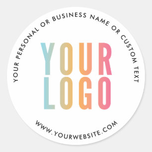 Business Custom Logo Company White Round Stickers