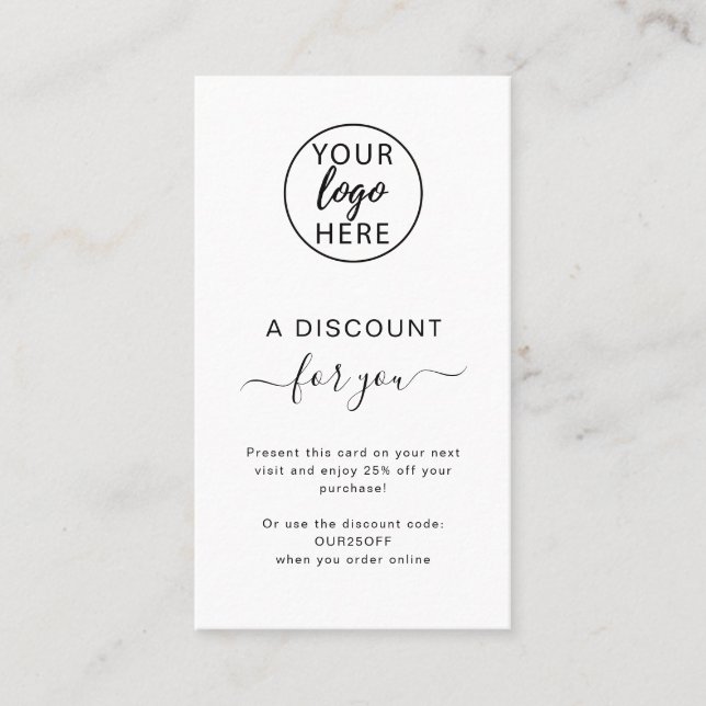 Business Custom Logo Discount Card (Front)