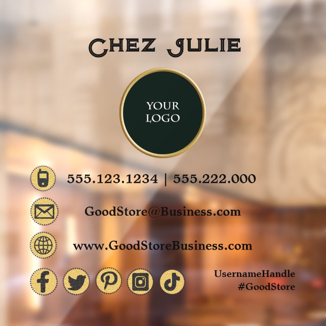 Business Custom Logo & Gold Social Media Icons   (Sheet 2)