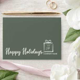 Business custom logo minimalist Happy Holidays Envelope