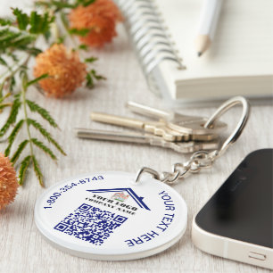 Business Custom Logo QR Code    Key Ring
